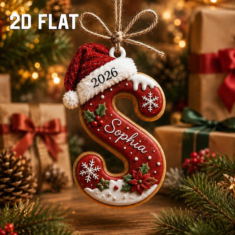 Personalized Initial Christmas Ornament, Custom Name 2D Flat Wooden Letter Ornament, Monogram Holiday Gift, Family Christmas Keepsake 08b6aa5d-030e-405c-98ce-a2aa6e47d533-34.jpg