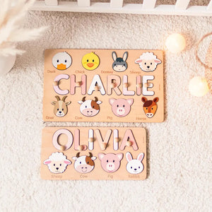 Animal Name Puzzle by Busy Puzzle | 1st Birthday, Baby Shower, Easter Gift | Girl and Boy | Custom and Personalized 08d59f16-0aa9-431d-99a7-28a67ea52a3a-FGHFH-5-.webp