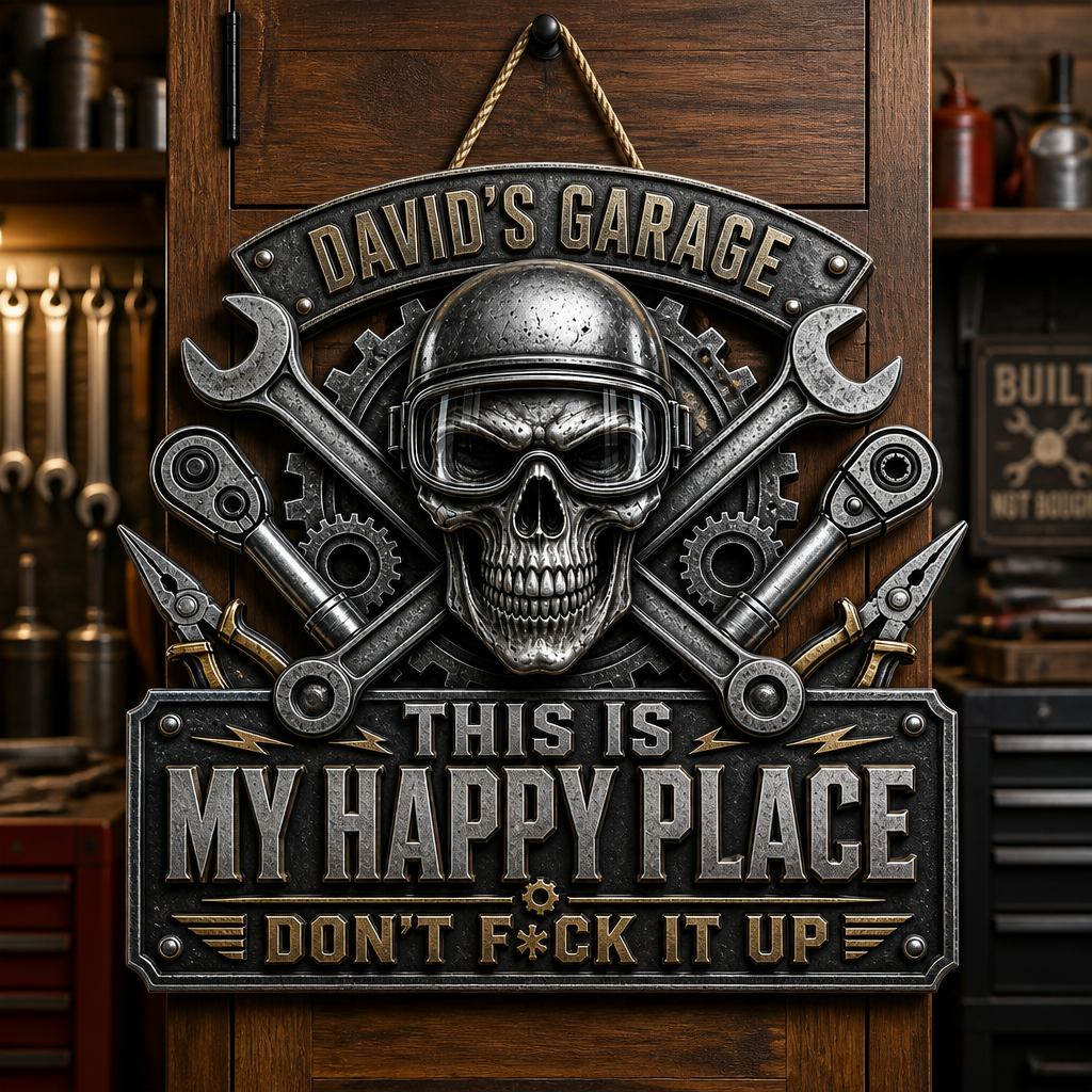 Personalized Garage Skull Metal Sign — This Is My Happy Place - Personalized Cut Metal Sign UV Printed 08e0caf9-3447-4ca0-a70e-c5a00893366b.png