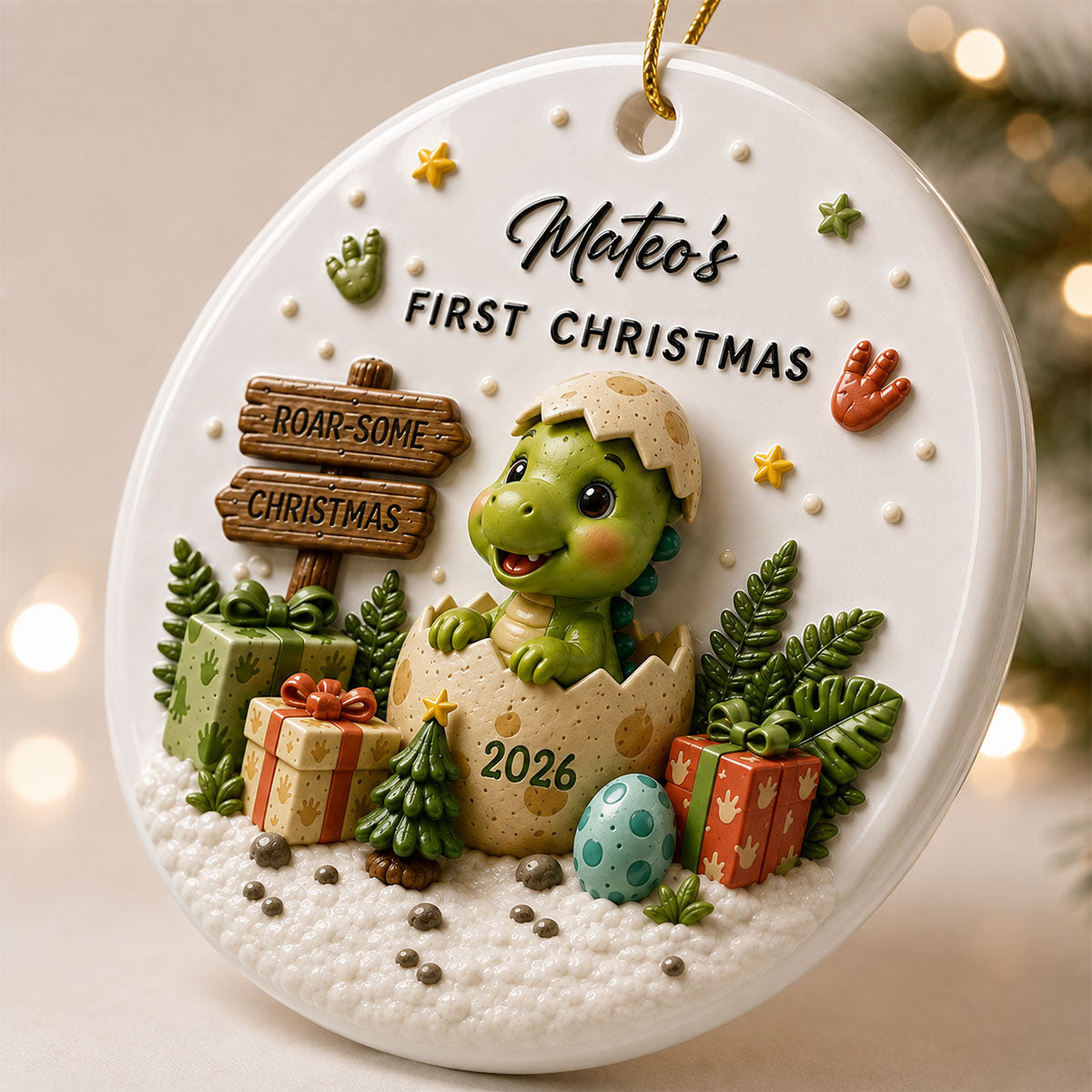 Baby Dinosaur First Christmas - New Born Gifts - Real 3D Raised Ornament 08e32e5f-170f-4f9f-b93b-fb66aa1dde2f-1-3-.jpg