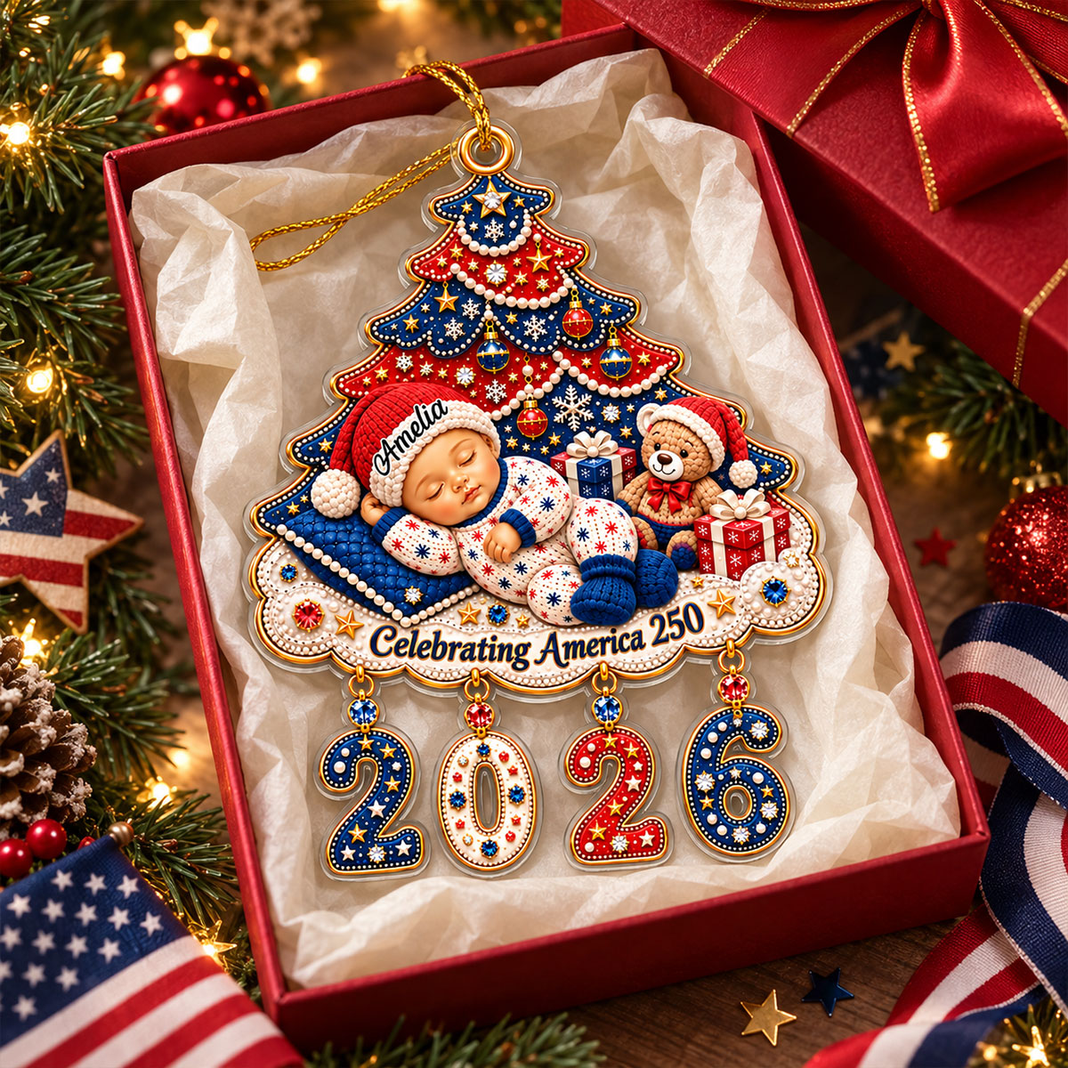 Christmas Baby Keepsake First Christmas Baby First Christmas 250th Ornament - Personalized Acrylic Ornament 08ec056c-44a0-4fce-999f-ad5badf51d60-4-1-.jpg