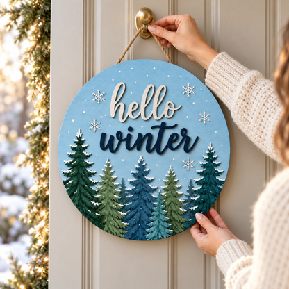 Hello Winter Wooden Sign, Snowy Pine Tree Door Hanger, Winter Front Porch Decor, Snowflake Woodland Seasonal Home Sign, Christmas Gift 09078ce4-c38b-4916-9f9e-1c275e268c0d-T-m-bi-n-Hello-Winter-treo-c-a-2.png
