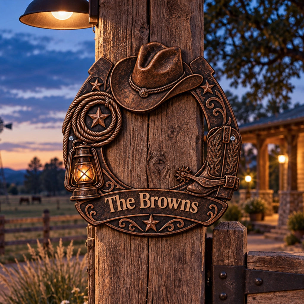 Personalized Freeform Western Cowboy Metal Sign, Rustic Horseshoe Front Door Decor, Ranch Housewarming Gift 0917934c-a5d3-46bd-91f3-78d7425a9294-qs2.webp