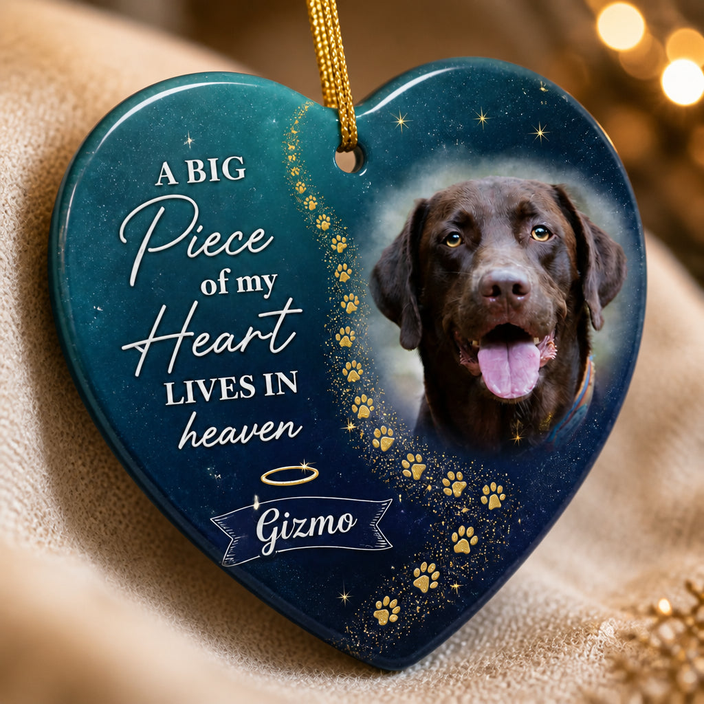 Pet Memorial Heart Ornament – A Big Piece of My Heart (Photo + Name) - Personalized Ornament 095784ee-3eb4-4079-bde5-5217303eea4f.jpg