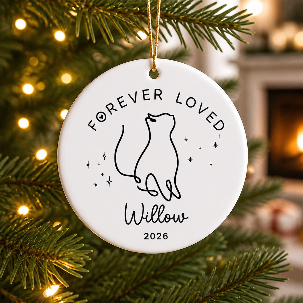 Forever Loved Cat Memorial Ornament — Personalized Name & Year - Personalized Ornament 096a297d-6c27-43cc-b6bd-f89ac3b940d7.png