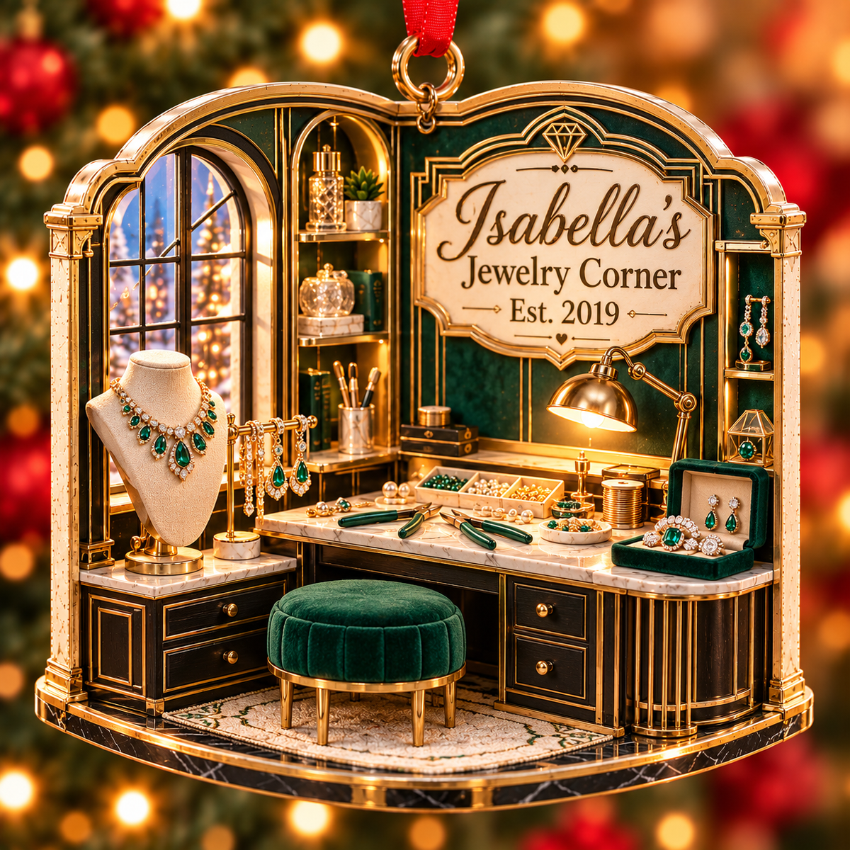 Personalized Jewelry Corner Christmas Ornament – Custom Name & Year, Jewelry Maker Gift for Her, Jewelry Designer Christmas Gift 0991a810-bb69-4bc0-85c7-be61b343dfbe-Isabella-s-Jewelry-Corner-Ornament.png
