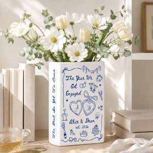 Personalized Engagement Gifts, The Year We Got Engaged Ceramic Book Vase, Custom Couple Name Wedding Gifts, Bride to Be Gift, Newlyweds Gift 09a6d8ee-a771-40d3-8ca9-02b6f7619dc0-uilio-6-.jpg