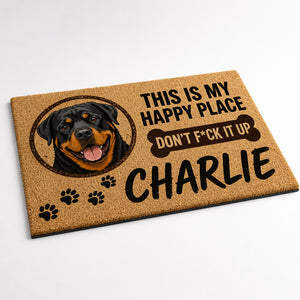 Rottweiler Happy Place Personalized Doormat - Personalized Doormat 09aabb27-8ba1-465f-bd3a-783b69c70627.jpg
