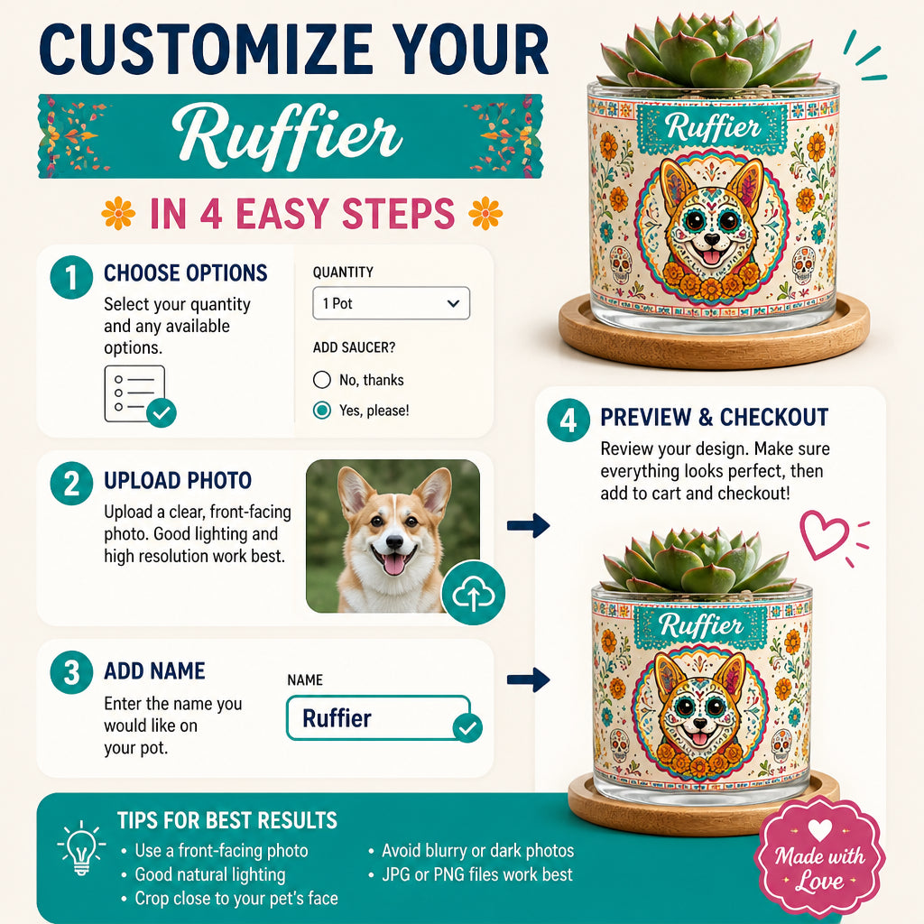 Custom Sugar‑Skull Pet Portrait Planter - Personalized Mini Glass Plant Pot 09b015f4-8736-4d93-8f25-ed64fba1370e.jpg