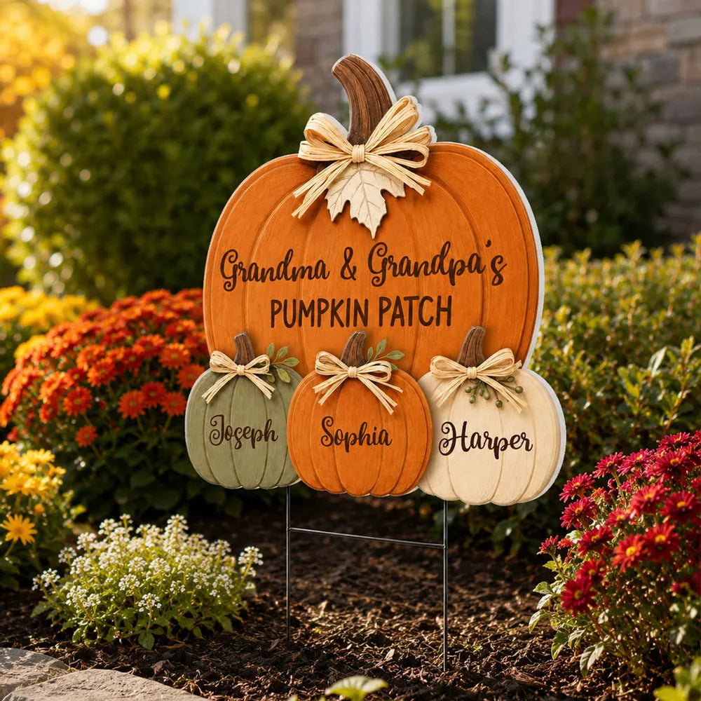 Fall Vibe Grandpa Grandma's Pumpkin Patch - Personalized Yard Sign - Fall Decor For Grandparents 09ca589c-1f10-4061-af60-ad9b5ad0091d-2.webp