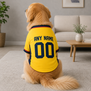 Ecuador Dog Tshirt 2026 World Cup Pet Clothes Jersey Style Custom Name and Number Pet Clothes Gifts