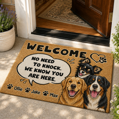 Welcome – No Need To Knock Dog Photo Doormat - Personalized Doormat 09e36767-483b-4a89-beec-de735d2e5566.png