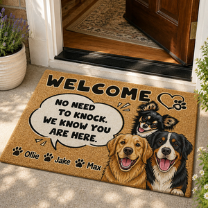 Welcome – No Need To Knock Dog Photo Doormat - Personalized Doormat 09e36767-483b-4a89-beec-de735d2e5566.png