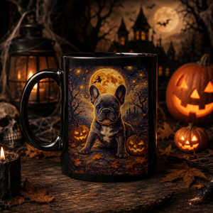 Custom Pet Dog Cat Portrait Halloween Van Gogh Art - Personalized Mug