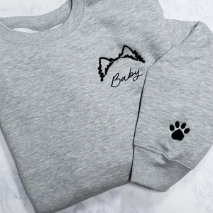 Embroidered Pomeranian With Personalized Name Crewneck Sweatshirt, Embroidered Crewneck For Dog Mom, Gift For Dog Lover , Gift For Her