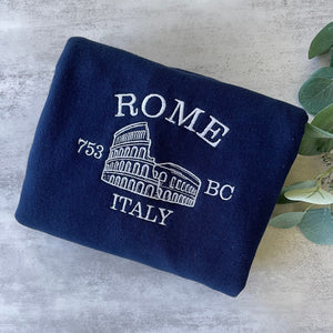 Embroidered Rome Sweatshirt, Italy Sweatshirt, Graphic Sweatshirt, Gift For Him, Gift For Her, Trendy Sweatshirt, Oversized, Aesthetic