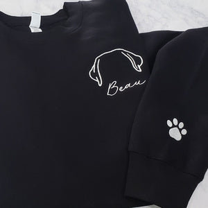 Embroidered Labrador With Personalized Name Crewneck Sweatshirt, Embroidered Crewneck For Dog Mom, Gift For Dog Lover , Gift For Her