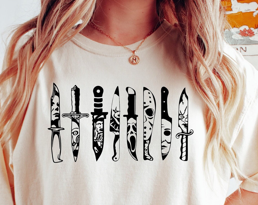 Horror Movie Characters, Horror Movie Knives, Horror Characters Shirt, Horror Fan Gift, Horror Fan Shirt, Horror Lover Shirt,halloween Shirt 0.jpg