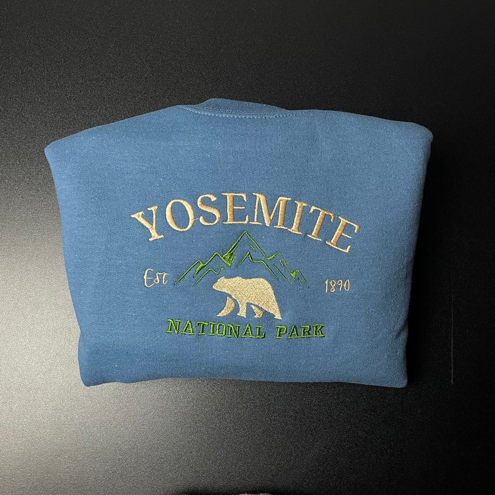 Yosemite National Park Embroidered Crewneck-Embroidered Crewneck-National Park Sweatshirt 4