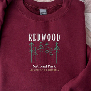 Redwood National Park Sweatshirt, Embroidered Sweater, Redwood Forest Shirt, National Park Sweater, Embroidered Redwoods Shirt