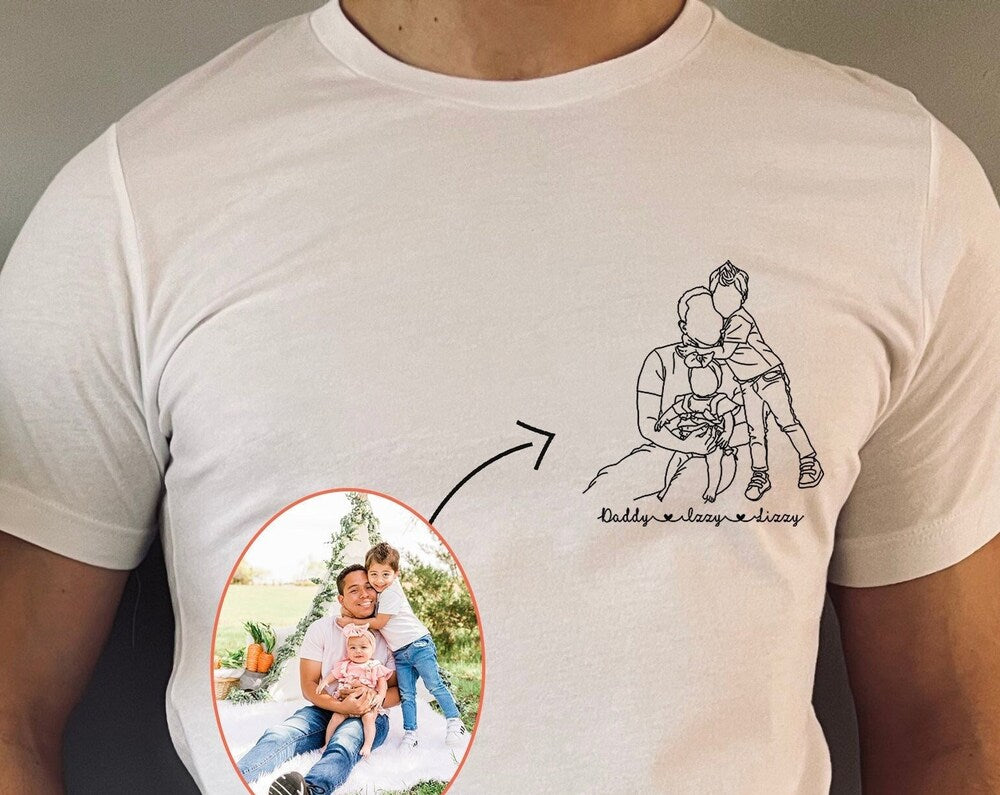 Custom Portrait Shirt, Custom Portraits For Dad, Comfort Colors Custom Portrait From Photo, Dad Birthday Gifts, Gift for Husband