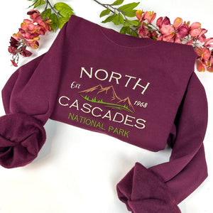 North Cascades National Park Embroidered Crewneck Sweatshirt