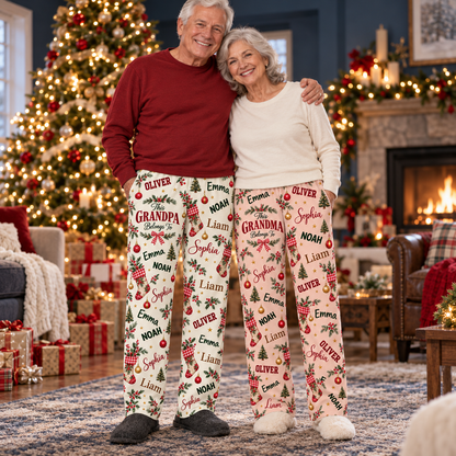 Personalized Grandma and Grandpa Christmas Pajama Pants – Custom Grandkids Names, Vintage Holiday Sleepwear, Christmas Gift for Grandparents 0a073ea3-945d-45b2-9fcf-92f2394a1c67-Grandparents-in-Personalized-Christmas-Pajamas-1-.png