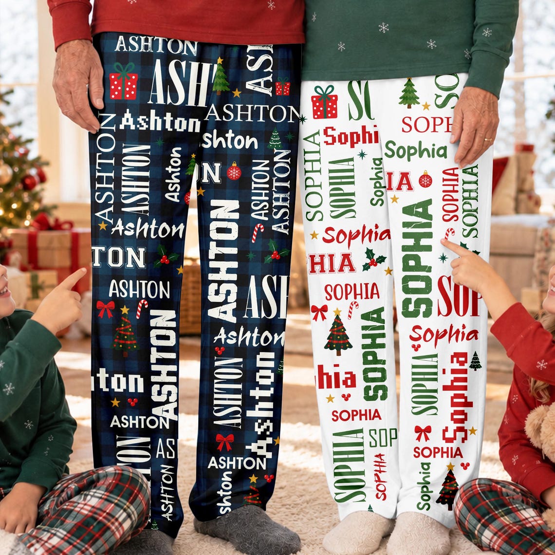 Personalized Christmas Pajama Pants, Custom Name Lounge Pants, Matching Family Holiday Sweatpants 0a24f30f-e9b3-422d-aa41-5142fc9b99d9-4.jpg