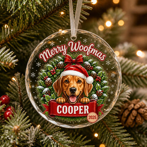 Merry Woofmas Dog Ornament – Custom Quote, Pet Name & Year - Personalized Crystal Ornament 0a2abf8e-4c19-437b-86de-f39110745c1f.jpg
