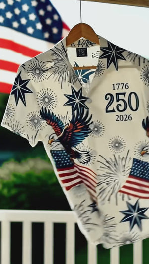 USA 250 Anniversary Eagle 1776-2026 Hawaii Shirt