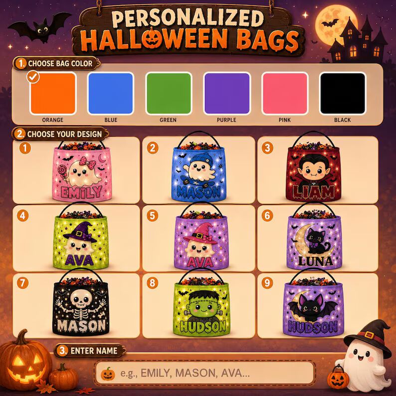 Personalized LED Halloween Trick Or Treat Bag, Custom Name Light Up Candy Bucket, Kids Ghost Vampire Witch Basket 0a30a901-4b86-4059-a766-9c3ee1319298-fdgdfgf-1-.jpg