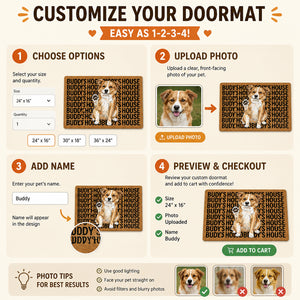 Custom Pet Name House Doormat with Illustrated Portrait - Personalized Doormat 0a372d9a-1873-4024-bdf9-f1e6d0eb35be.jpg