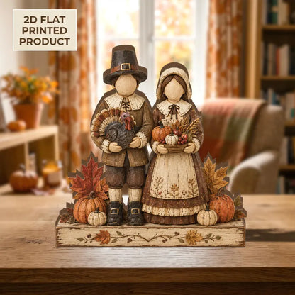Thanksgiving Pilgrim 2D FLAT Wooden Block, Fall Harvest Couple Decor, Turkey Pumpkin Tabletop Sign, Rustic Autumn Shelf Decoration 0a45d6ea-3346-4844-8ea4-995c7c950b46-hhh-4-.webp