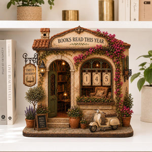 Personalized Italian Book Tracker, Books Read This Year Counter, Floral Bookshop Reading Goal Sign, Wooden Library Decor, Book Lover Gift 0a4e0d7d-859d-446c-a18b-fe4c891733ab-4.jpg