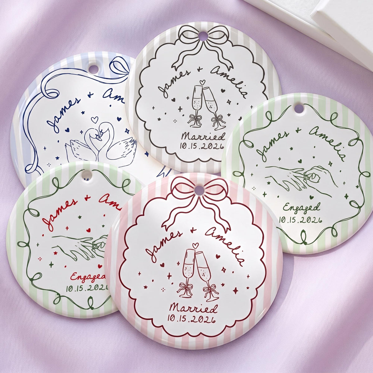Personalized Wedding Keepsake Ornament – Custom Couple Names and Date Ceramic Engagement or Newlywed Gift 0a503e0e-9e3b-48b0-aef6-7f019055f593-6.jpg