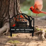 Planted In Memory Of Personalised Cardinal Bird Theme Garden Stake with Text Name and Year Garden Decoration Memorial Gift for Loss of Family Friends