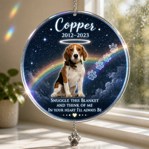 Pet Memorial Photo Blanket — Snuggle This Blanket - Personalized 1 Layered Suncatcher with Charm 0a830d08-ef6d-4228-b54b-ce885c462366.jpg