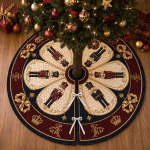Nutcracker Christmas Tree Skirt, Quilted Holiday Tree Skirt, Royal Red Navy Gold Christmas Decor, Elegant Xmas Home Decor 0a8518d5-e026-4619-8d67-092922885c88-1.jpg