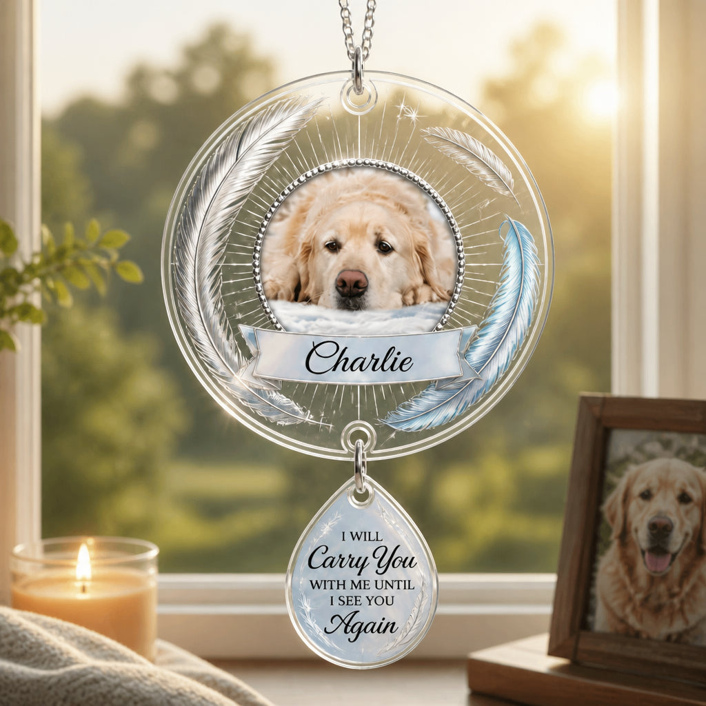 Angel Halo Pet Memorial Suncatcher with Photo & Charm - Personalized 1 Layered Suncatcher with Charm 0a929a97-37c5-4870-aae7-1bbc3af1ee27.jpg