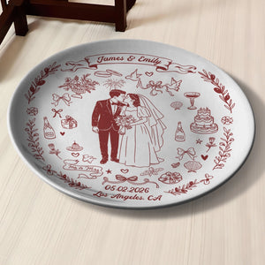 Our Wedding - Personalized Ceramic Plate - Wedding Gift, Anniversary Gift For Couple 0a97bd36-0e31-47b5-918e-2585748ad548-4.webp