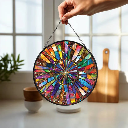 Rainbow Burst Stained Glass Suncatcher, Colorful Window Hanging, Abstract Glass, Boho Home Decor, Prism Sun Catcher Gift 0a9e6f3b-e743-4ebe-bcc8-423e46e05f62-dfdf-14-.webp