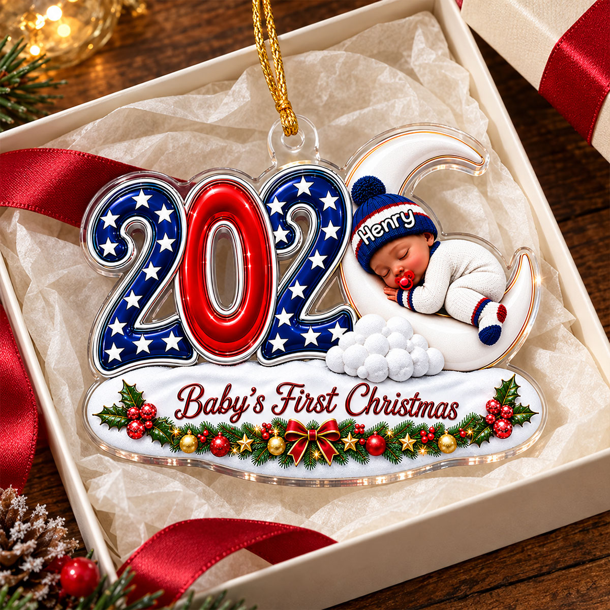 Little Baby First Christmas Baby First Christmas 250th Ornament - Personalized Acrylic Ornament 0aa2d4e9-d548-4a58-af29-239666a118d7-3-1-.jpg