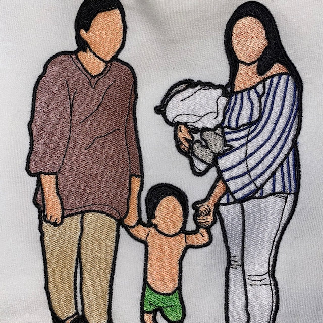 Personalized embroidered custom your own photo shirt - Handmade shirt