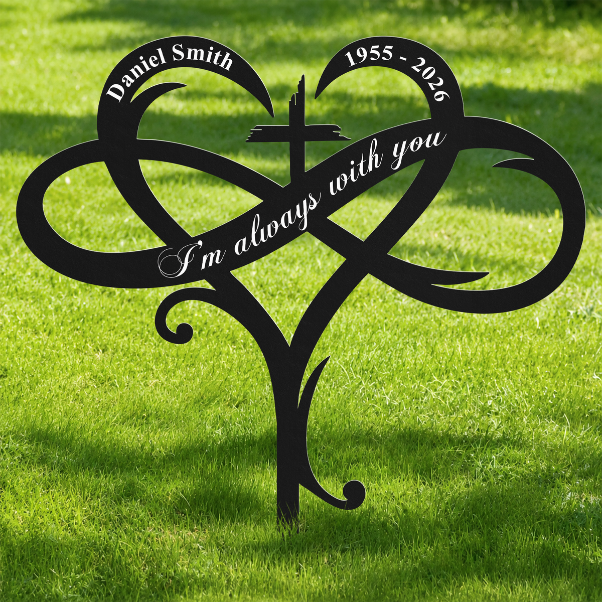 Infinity Heart Memorial Metal Garden Stake - Personalized Memorial Gifts - Gift For Family 0aad1b5a-2732-4f7b-a805-83a19904f470-4.png
