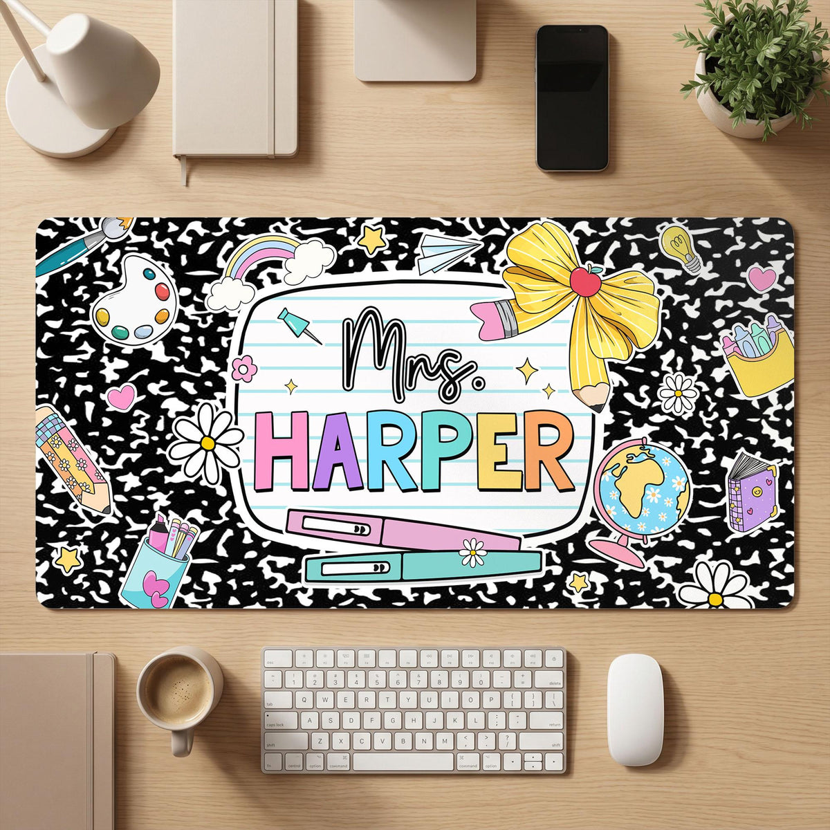 Personalized Teacher Desk Mat, Custom Teacher Composition Book With Name Mouse Pad, Teacher Gifts, Back To School,Teacher Appreciation Gift 0ab89913-f1b4-43d1-a85f-da45efc5f280-2.jpg