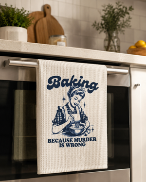 Baking Because Murder is Wrong Funny Retro Kitchen Towel | Vintage Cat Gift For Mom Dish Towels | Housewarming Shower 0ab93db5-03af-41d0-a55a-7d44ab8ed722-a77e08c8-417c-4f46-ac7c-c204f2b59a14.png