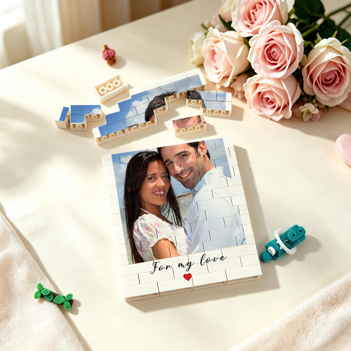 Personalized Couples Photo Gift, Custom Building Block Photo Frame, Engagement Gift for Couples, Wedding Anniversary, Birthday Gift 0adb26bc-92b8-4e6e-8b33-a9a3951fc429-4.jpg