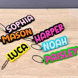 Personalized Kids Backpack Tag | Custom Name Keychain | Bag Tag for Lunch Box, Backpack, Water Bottle & Beach Bag 0af792c4-66bb-4b48-b61e-08e1234574f2-3.jpg