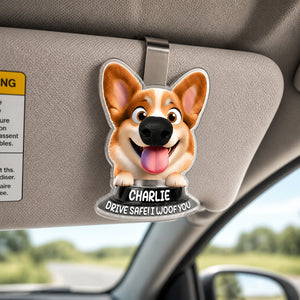 Custom Pet Cartoon Car Visor Clip — Drive Safe! I Woof You - Personalized Car Visor Clip 0b057ecd-36fd-4406-9bed-b11711eade43.jpg