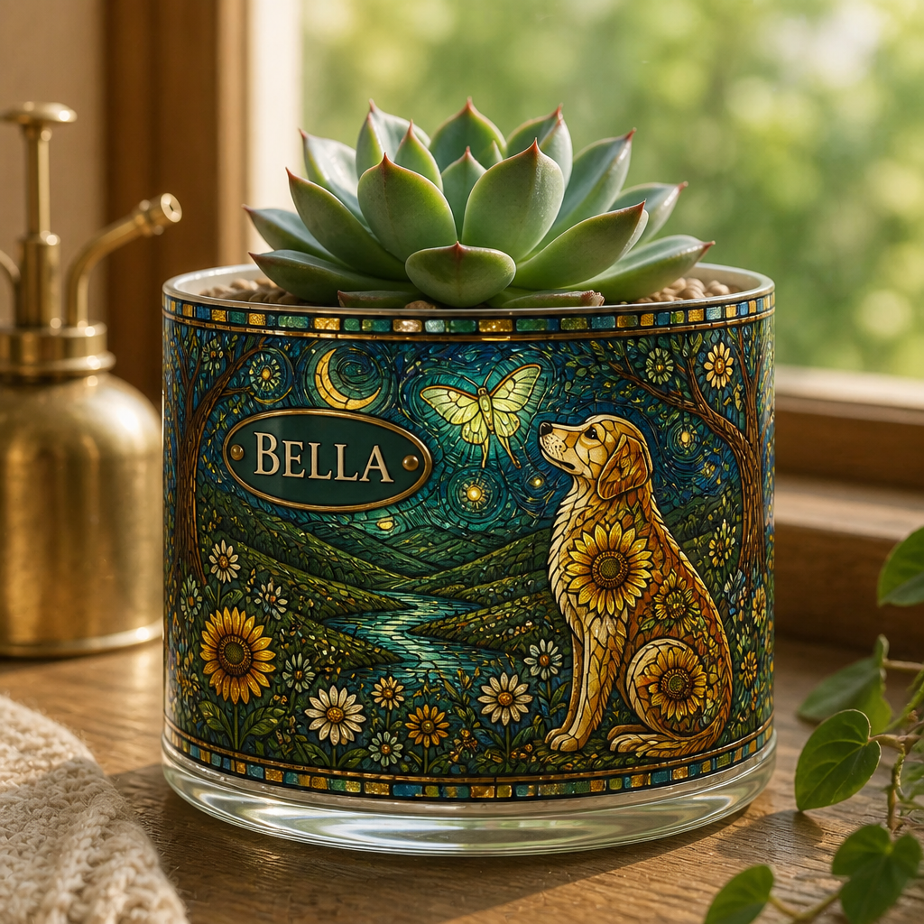 Personalized Stained‑Glass Dog Night Garden Plant Pot - Personalized Mini Glass Plant Pot 0b20fda6-d75f-44fc-9f86-9780932e13bf.png